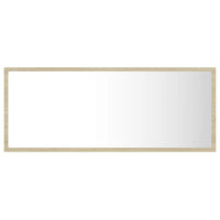Specchio da Bagno LED-Specchio decorativo con LED Rovere Sonoma 100x8,5x37 cm in Acrilico