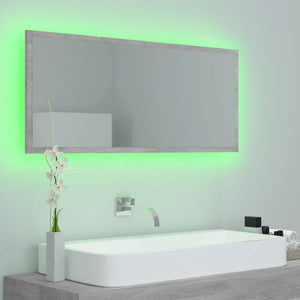 Specchio da Bagno a LED Grigio 100x8,5x37 cm in Acrilico 804944
