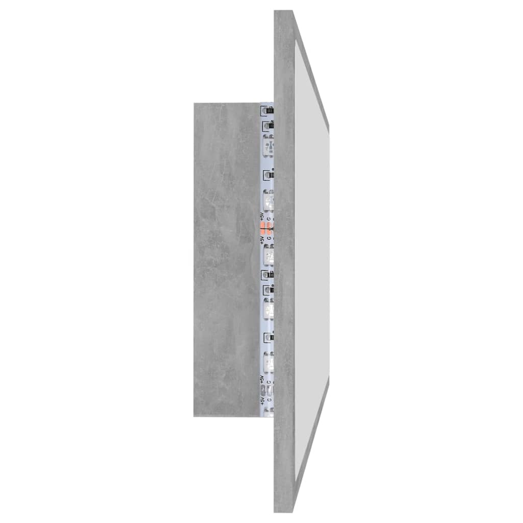 Specchio da Bagno a LED Grigio 100x8,5x37 cm in Acrilico 804944