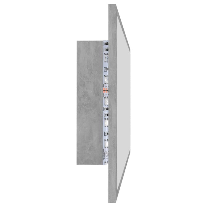 Specchio da Bagno a LED Grigio 100x8,5x37 cm in Acrilico 804944