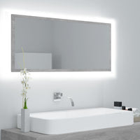 Specchio da Bagno a LED-Specchio per Bagno Grigio 100x8,5x37 cm in Acrilico