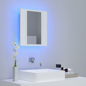 Specchio da Bagno con LED-Specchio per Bagno Bianco 40x12x45 cm in Acrilico