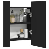 Armadietto a Specchio con Luci LED-Mobile con specchio Nero 40x12x45 cm in Acrilico
