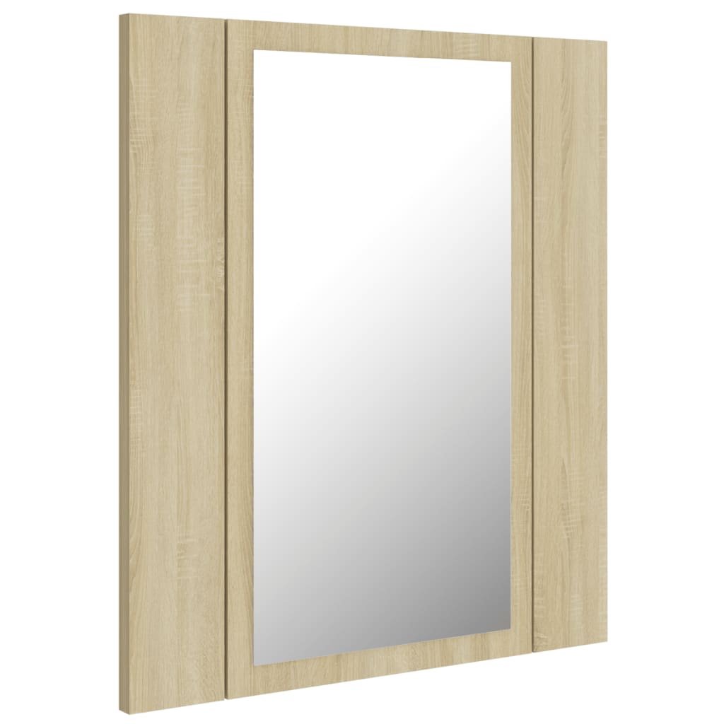 Specchio mobile da bagno a LED 40 x 12 x 45 acrilico beige 02_0006746