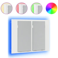 Armadietto a Specchio con Luci LED-Mobiletto a specchio Bianco 60x12x45 in Acrilico