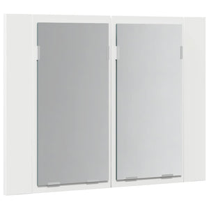 Armadietto a Specchio con Luci LED-Mobiletto a specchio Bianco 60x12x45 in Acrilico