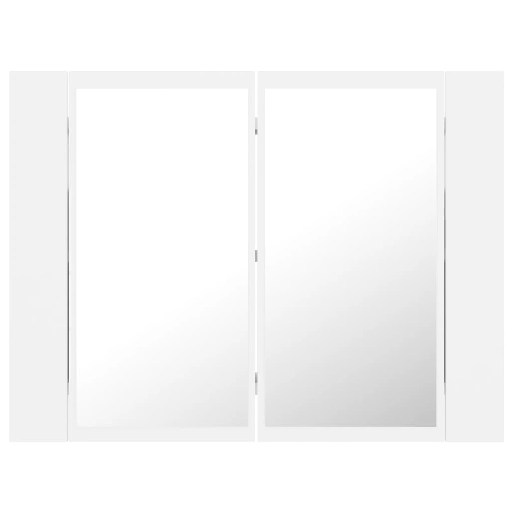 Mobile da bagno specchio LED 60 x 12 x 45 cm acrilico bianco 02_0006650