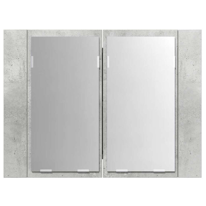 Armadietto a Specchio con Luci LED Grigio Cemento in Acrilico 804960