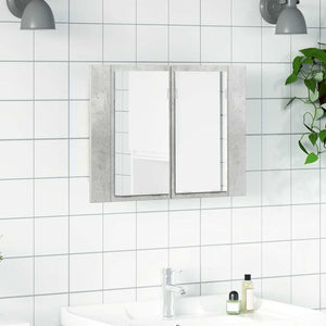 Armadietto a Specchio con Luci LED Grigio Cemento in Acrilicocod mxl 118699