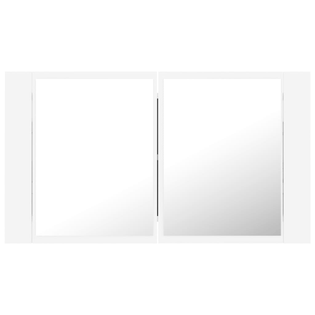 Mobile da bagno specchio LED 80 x 12 x 45 cm acrilico bianco 02_0006651