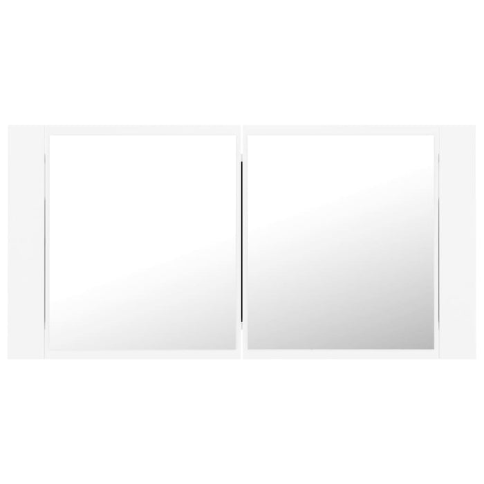Mobile da bagno con specchio LED bianco 90 x 12 x 45 cm acrilico 02_0006652