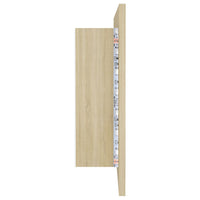 Armadietto a Specchio con Luci LED Rovere Sonoma in Acrilico 804975