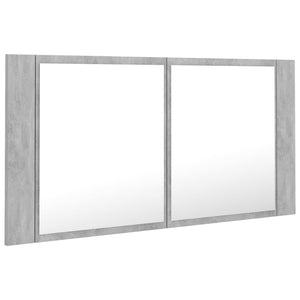 Mobile da bagno specchio LED 90 x 12 x 45 cm acrilico grigio 02_0006609