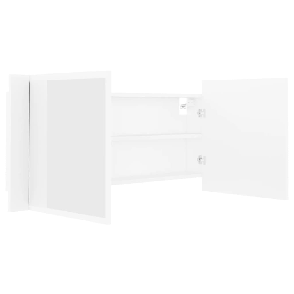Mobile da bagno specchio LED 100 x 12 x 45 cm acrilico bianco 02_0006648