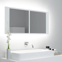 Specchio da Bagno con LED-Specchio per Bagno Bianco 100x12x45 cm in Acrilico