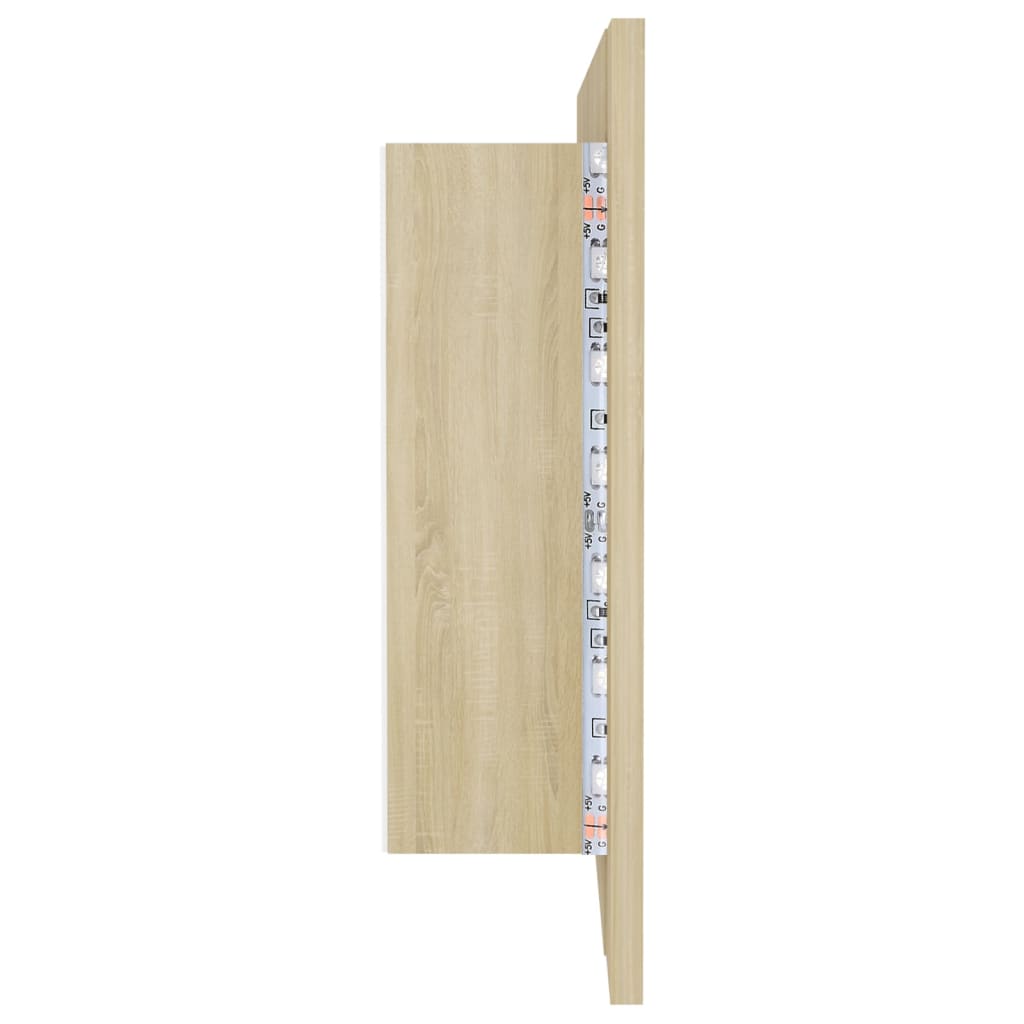 Armadietto a Specchio con Luci LED-Mobile con specchio Rovere Sonoma in Acrilico 163182