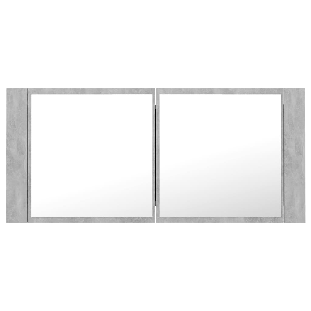 Mobile da bagno specchio LED 100 x 12 x 45 cm acrilico grigio 02_0006610