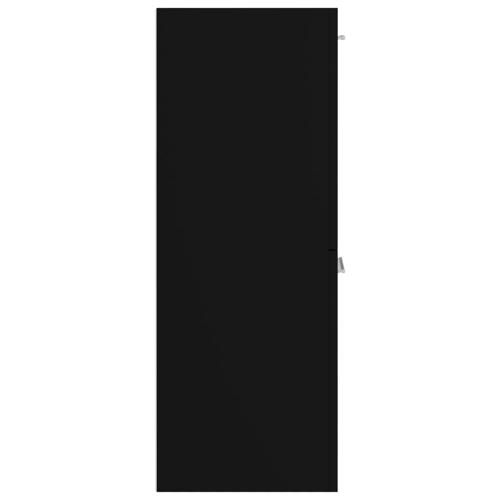 Armadio da Bagno Nero 30x30x80 cm in Truciolato cod mxl 14097