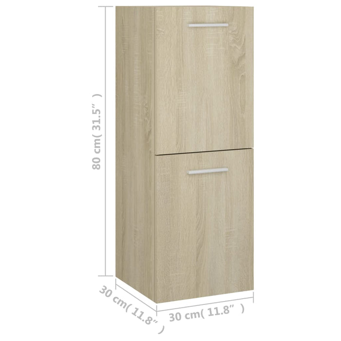 Mobile da Bagno Rovere Sonoma 30x30x80 cm Legno Multistrato 804991