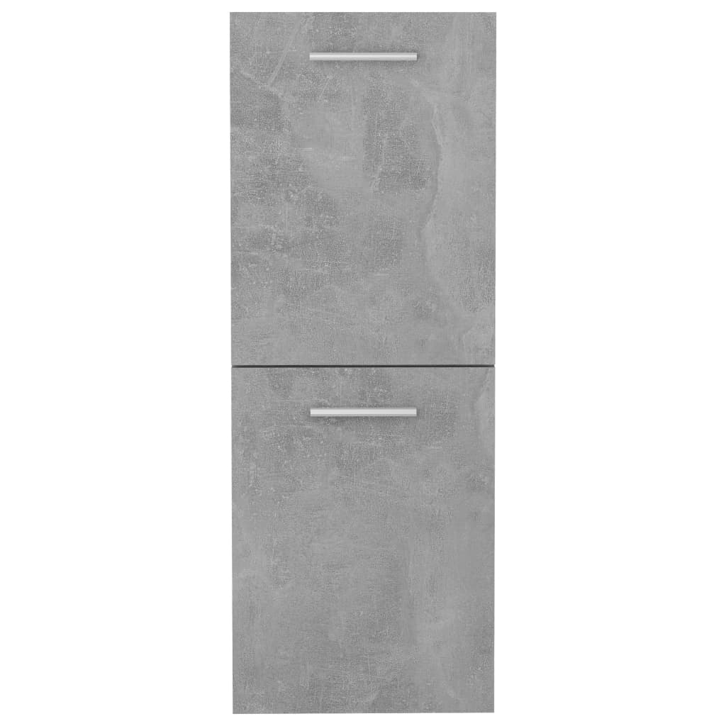 Mobile da Bagno Grigio Cemento 30x30x80 cm Legno Multistrato 804992