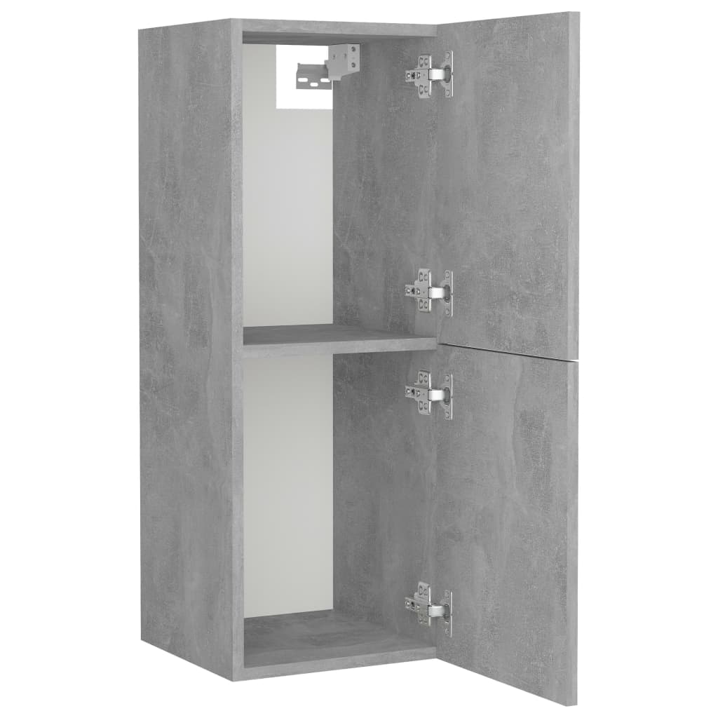 Mobile da Bagno Grigio Cemento 30x30x80 cm Legno Multistrato 804992