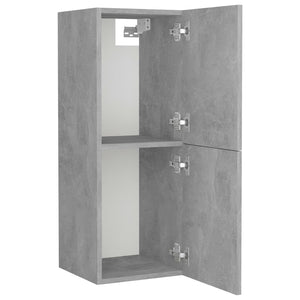 Mobile da Bagno Grigio Cemento 30x30x80 cm Legno Multistrato 804992