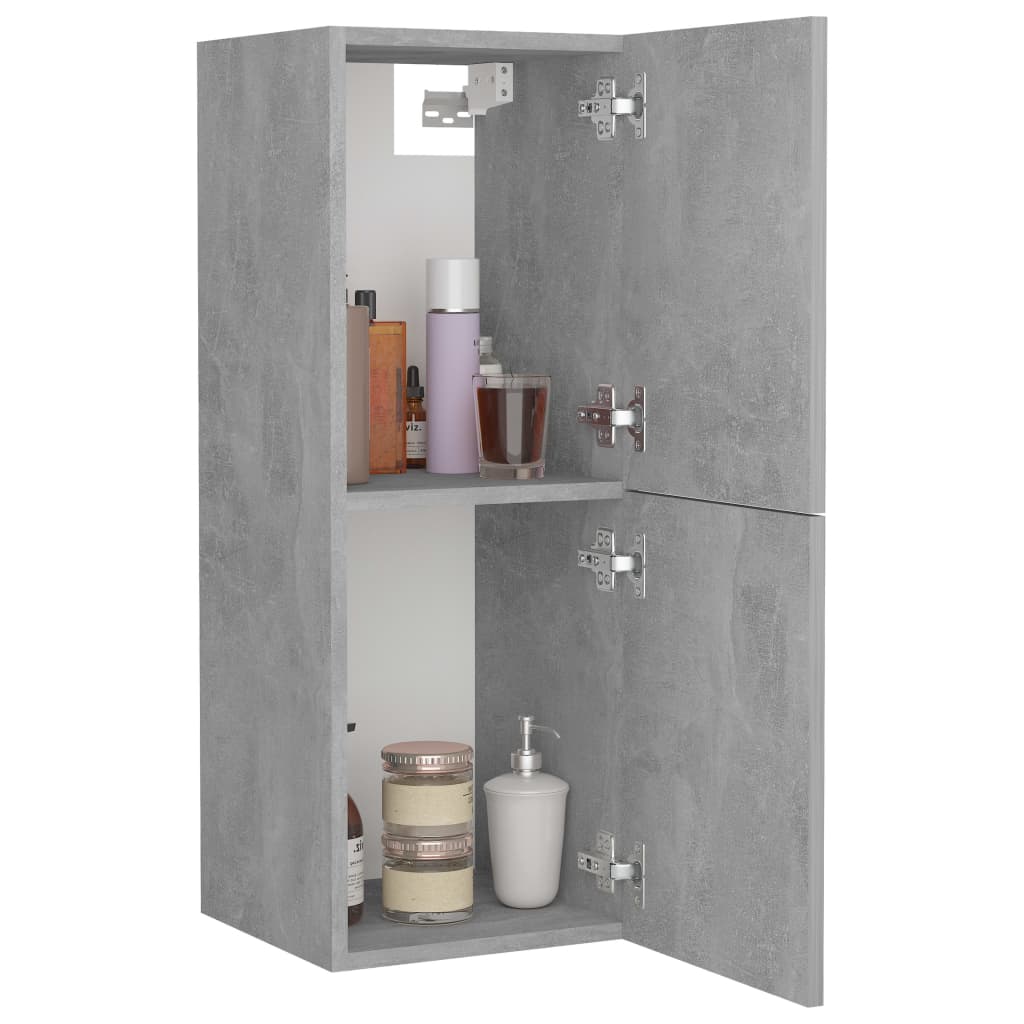Mobile da Bagno Grigio Cemento 30x30x80 cm Legno Multistrato 804992