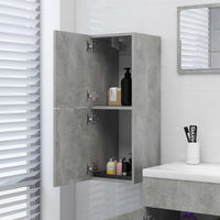 Mobile da Bagno Grigio Cemento 30x30x80 cm Legno Multistrato 804992