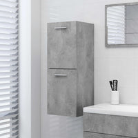 Mobile da Bagno Grigio Cemento 30x30x80 cm Legno Multistrato 804992