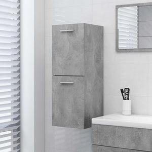 Mobile da Bagno Grigio Cemento 30x30x80 cm Legno Multistrato 804992
