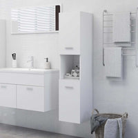 Mobile da Bagno Bianco 30x30x130 cm in Legno Multistrato 804997