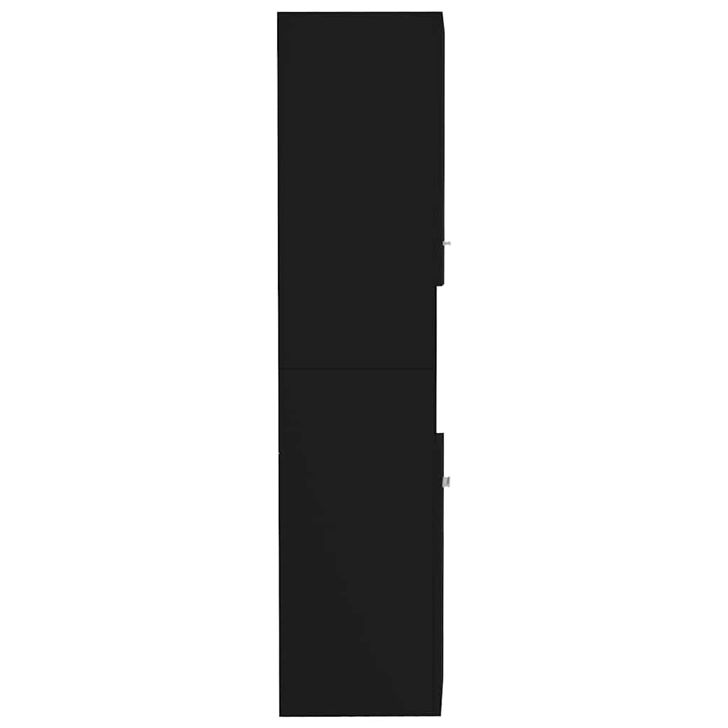 Mobile da Bagno Nero 30x30x130 cm in Legno Multistrato 804998