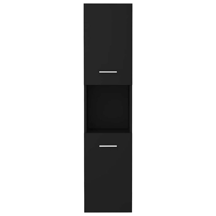 Mobile da Bagno Nero 30x30x130 cm in Legno Multistrato 804998