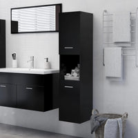 Mobile da Bagno Nero 30x30x130 cm in Legno Multistrato 804998