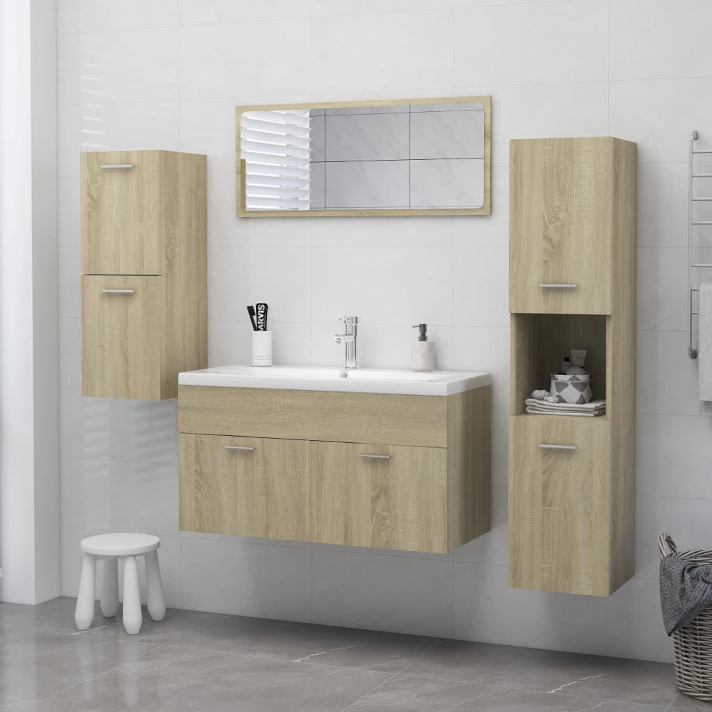 Mobile da Bagno Rovere Sonoma 30x30x130 cm in Legno Multistrato 805000