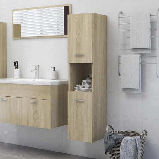 Mobile da Bagno Rovere Sonoma 30x30x130 cm in Legno Multistrato 805000