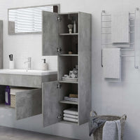 Mobile da Bagno Grigio Cemento 30x30x130 cm Legno Multistrato 805001