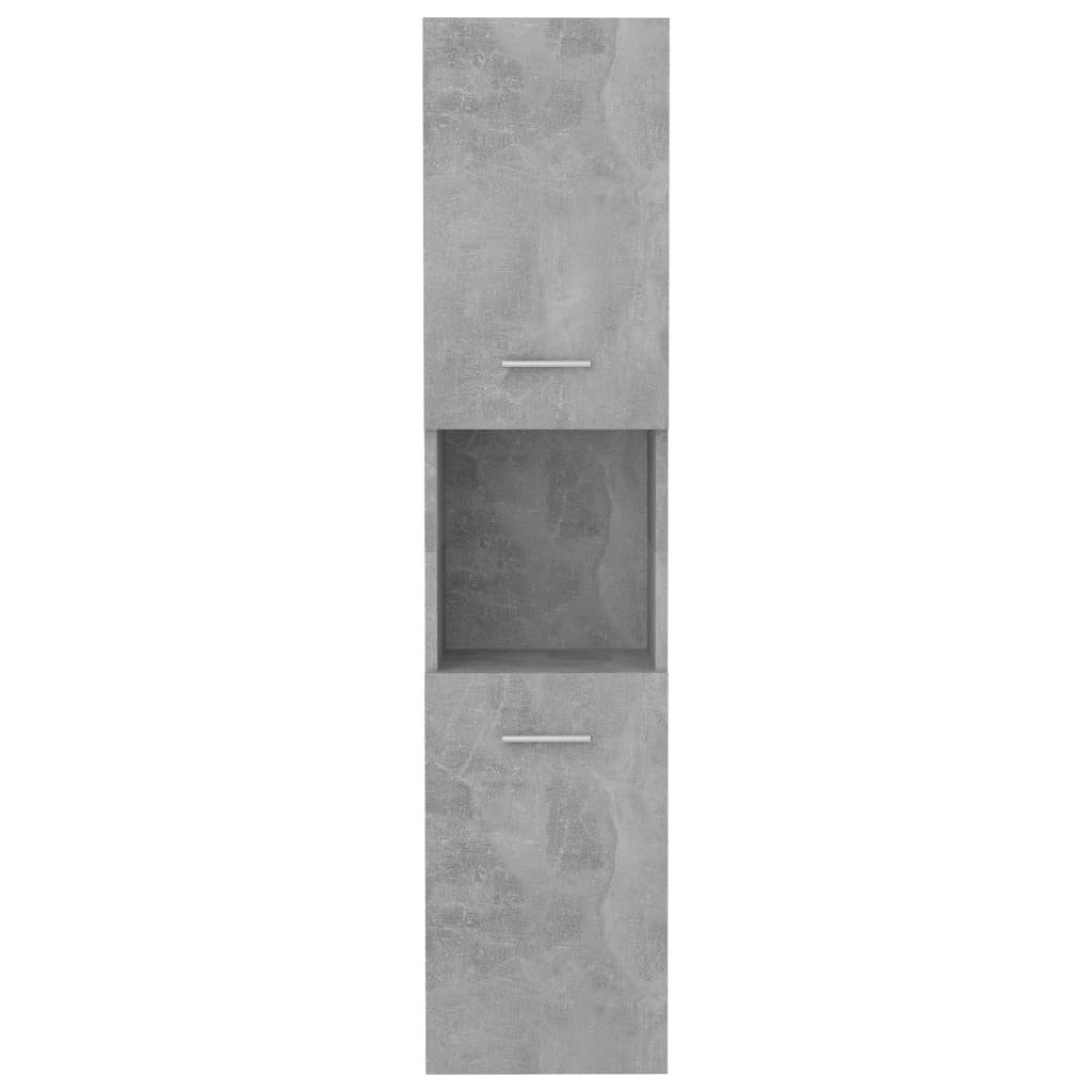 Mobile da Bagno Grigio Cemento 30x30x130 cm Legno Multistrato 805001