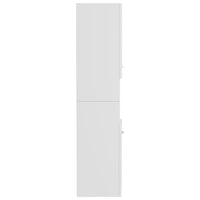 Armadietto Bagno Bianco Lucido 30x30x130cm in Legno Multistrato 805003