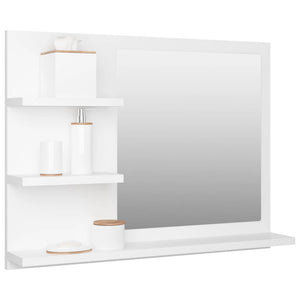 Specchio da Bagno Bianco 60x10,5x45 cm in Legno Multistrato 805006