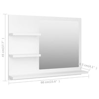 Specchio da Bagno Bianco 60x10,5x45 cm in Legno Multistrato 805006