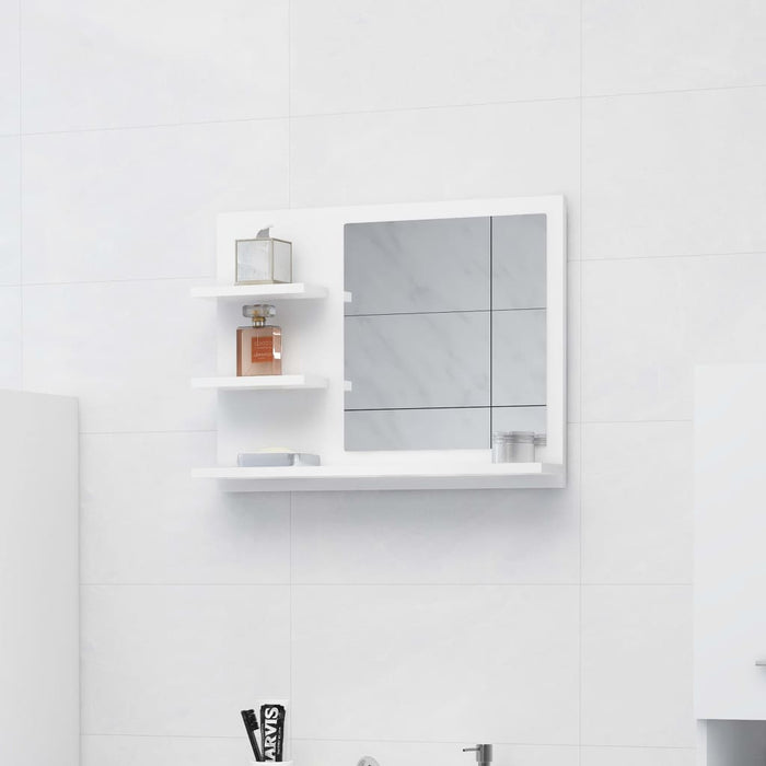 Specchio da Bagno Bianco 60x10,5x45 cm in Legno Multistrato 805006
