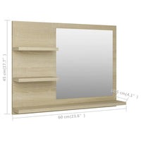 Specchio da bagno-Specchio decorativo Rovere Sonoma 60x10,5x45 cm Legno Multistrato