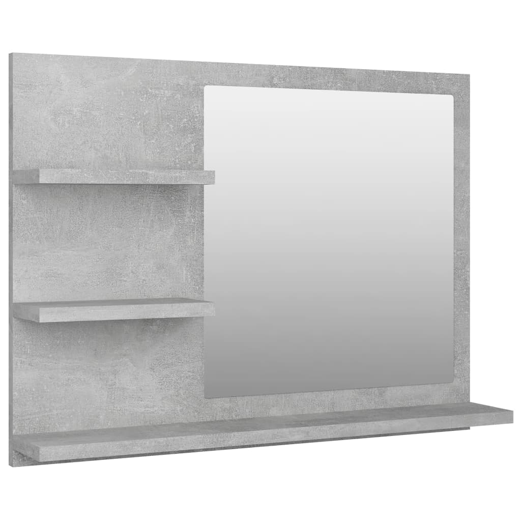 Specchio da Bagno Grigio Cemento 60x10,5x45 cm in Truciolatocod mxl 82228