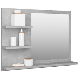 Specchio da Bagno Grigio Cemento 60x10,5x45 cm in Truciolatocod mxl 82228