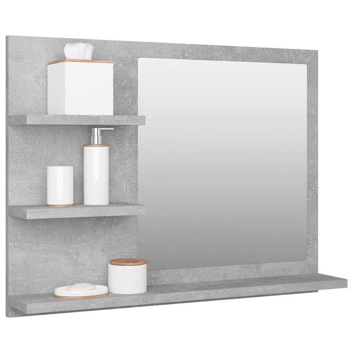 Specchio da Bagno Grigio Cemento 60x10,5x45 cm in Truciolatocod mxl 82228