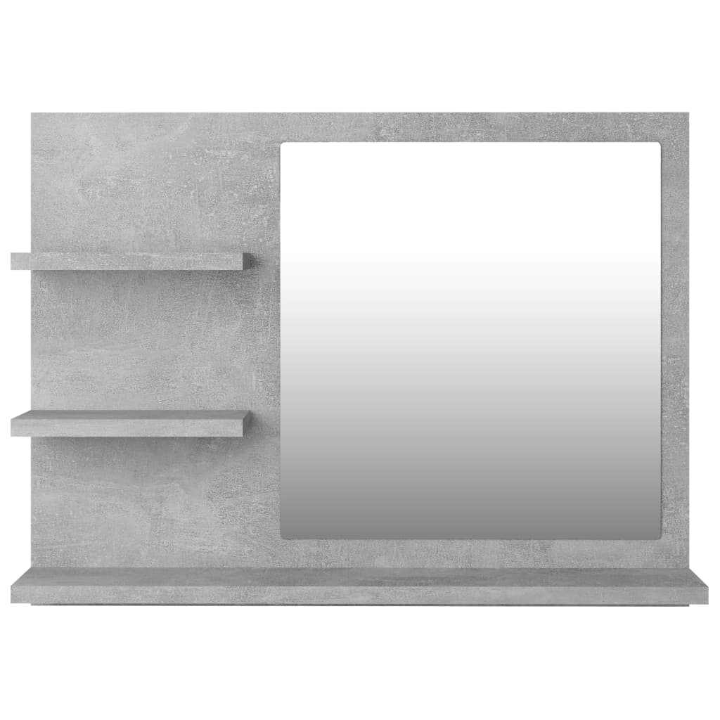 Specchio da Bagno Grigio Cemento 60x10,5x45 cm in Truciolato 805010
