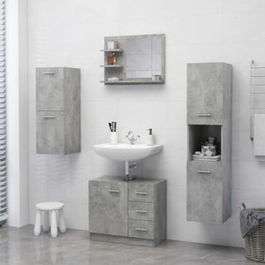 Specchio da bagno-Specchio decorativo Grigio Cemento 60x10,5x45 cm in Truciolato
