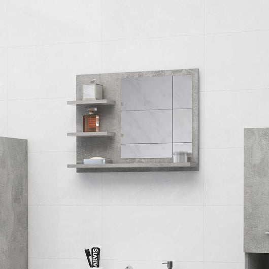 Specchio da bagno-Specchio decorativo Grigio Cemento 60x10,5x45 cm in Truciolato