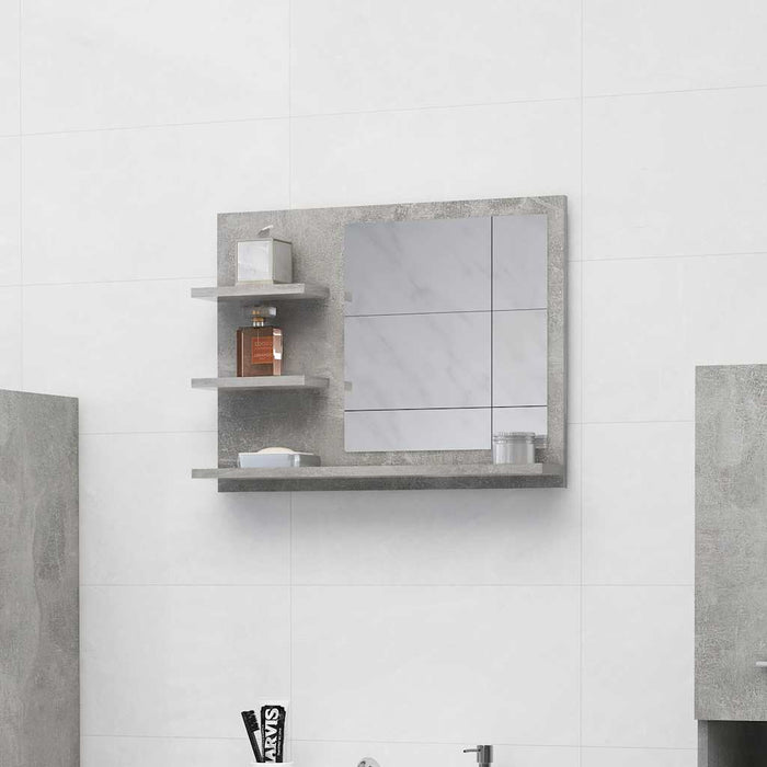 Specchio da bagno-Specchio decorativo Grigio Cemento 60x10,5x45 cm in Truciolato